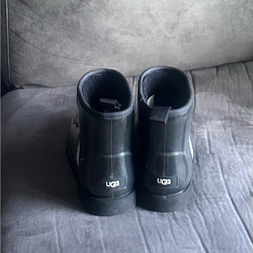 UGG  Glossy Black Rain Boots - Picture 3 of 6